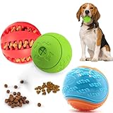 Guidre 3 Stück Jagdbälle für Hunde,Robuster und vielseitiger Ball,Hundeball mit Zahnpflege-Funktion Noppen Hundespielzeug aus Naturkautschuk,futterball für Hunde,Naturgummi, ø 6 cm,Ø 6.5cm, Ø 7cm