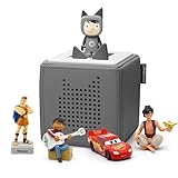 Toniebox Extrapack – Toniebox Starterset Grau mit Kreativtonie + 4 x Disney Helden Hörfiguren, Audioplayer für Hörbücher und Lieder, kabellose Musikbox mit Disney Hörspiel