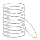 Prasacco 10 Schlüsselringe 15 x 1,5 cm - Edelstahl mit Drahtverschluss multifunktional für Gepäckanhänger, Schlüssel, Anhänger