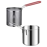 Mini-Friteusentopf – Kreative Kleine Fritteuse Aus Edelstahl 304, Hochtemperaturbeständiger Zum Braten Von Hähnchenschenkeln, Getrocknetem Fisch, Chips, Hähnchenkoteletts Und Mehr. Der Edelstahl-