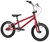 KHE EVO LL 14 Zoll BMX Bike 2025 – 7,5kg leicht, Aluminiumrahmen & Lenker, V-Bremse hinten, breite Reifen, für Kinder ab 95 cm – Freestyle BMX für Street, Pumptrack & Race – Rot