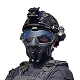 SDYAYFGE Taktischer Helm Kombination,Schneller Anpassbarer Helm Mit Taschenlampe Signalleuchte Schutzbrille NVG Halterung Und Helmüberzug Für Airsoft Paintball Cosplay