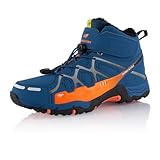 Fusskleidung® Damen Herren Wanderschuhe warm gefütterte Blau Orange EU 39