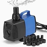 DBREAKS Teichpumpe Filterpumpe 3500L/H Wasserpumpe Bachlaufpumpe mit 5 Düse Aquariumpump für Springbrunnen Aquarium Pumpe 35W Springbrunnenpumpe Teich Fontänenpump