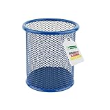LEVIATAN Metall Stifteköcher - Stiftehalter rund aus Drahtmetall - Mesh Multifunktions Becher für Kugelschreiber - Stifte Halter für Büro/Schule Ø91 mm, Marineblau