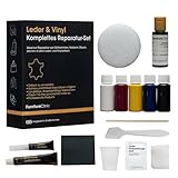Furniture Clinic – Komplettes Lederfarbe und Reparatur Set - für Kratzer Abschürfungen Risse Brüche Ausbleichungen – Für Leder Autositze, Sofas, Bekleidung, Schuhe und Taschen (Dunkelbraun)