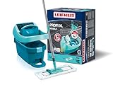 Leifheit Set Wischtuchpresse Profi XL mit Bodenwischer und Rollen, Putzen mit sauberen Händen & ohne Bücken, Ergebnisse wie handgewrungen, mit Mikrofaser Wischbezug für Fliesen & Laminat, Click-System