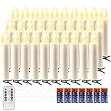 Koopower 30er LED Kerzen mit Timer und Batt., IP64 Dimmbar Kerzenlichter Flammenlose Christbaumkerzen für Weihnachtsbaum, Weihnachtsdeko, Hochzeit, Geburtstags, Party-Warmes Weiß