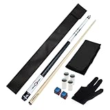 Adevar Billard Queue,Billiard Queu mit Rutschfester Griff Kanadischer Ahorn Pool Queue mit Edelstahl Gelenk 57'' Snooker Queue Set mit Leder Aufbewahrungstasche Billiard Cue für Billard Enthusiasten