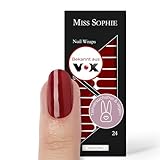 Miss Sophie Nagelfolie - Paris Je T'aime - Einfarbig, Rot, Nail Wraps - 24 ultra-dünne selbstklebende langanhaltende Nagelfolien