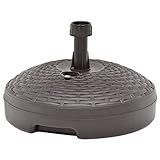 vidaXL Sonnenschirmständer Witterungsbeständig Schirmständer Schirmhalter Sonnenschirm Ständer Rund Sand Wasser 20L Braun Kunststoff Rattan