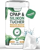 CPAP Reinigungstücher 100x Wipes in Spenderdose, Duftfrei ohne Alkohol, Zellstoff Tücher zum reinigen Silikon, CPAP Masken, Sauerstoffmasken, Nasenbrillen (1)