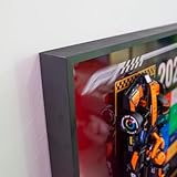 Wandhalter Display für Lego Speed Champions F1 77242-77252, 80x50cm Wandboard für 10 Rennwagen, Platzsparende Wanddekoration für Hobbyraum & Büro (Modelle Nicht Enthalten)(with USB LED Light)