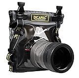 DiCAPac WP-S10 Wasserdichte DSLR-Kameratasche mit Objektiv, Unterwassergehäuse, Wasserschutz bis zu 5 Meter Tiefe, schwarz und dunkelbraun