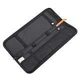 YINETTECH Tragbare stilvolle schwarze Nylon Herren Krawattenklammern Manschettenknöpfe Business Reise Etui Organizer Aufbewahrungstasche 40,6 x 12,7 x 2 cm