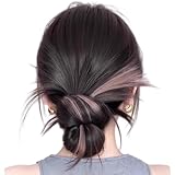Mädchen Hair Piece Haarverlängerungen Für Coser Kopfbedeckung Chignons Zeigen Ein Kleines Gesicht Vielseitiges Brötchen Täglich Realistische Hochtemperaturfaserclips