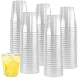NAMYEUT 120 Stück 0,2L Plastikbecher Wiederverwendbar, 200ML Partybecher Transparent, Hartplastik Becher Trinkbecher Whiskybecher Plastic Cups für Weihnachten, Partys, Hochzeiten
