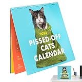 Pissed Off Cats Calendar2024 – Lustiger Katzen-Wandkalender, Kreativer Kalender, Katzen-Hängekalender, 12-Monats-Katzenkalender Mit Hässlicher Katze| Wütende Katze-Kalender 2024