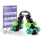 PhysKcal Hex Hanteln 6er Set mit Ständer - 2 x 1 kg, 2 x 2 kg, 2 x 3 kg, Handgewichte Set für Damen, Kinder, Anfänger, leichtes kleines Hanteln-Set für Home Gym Studio Workout