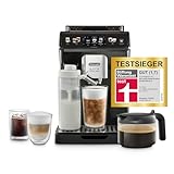 De'Longhi Eletta Explore Perfetto ECAM452.57.G Kaffeevollautomat mit LatteCrema Milchsystem, heiße und erfrischende Getränke auf Knopfdruck, 3,5 Zoll TFT Touchscreen Farbdisplay, Kaffeekanne inklusive