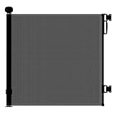 Allyson® Treppenschutzgitter Ausziehbar, Türschutzgitter bis 140 cm Treppengitter für Kinder & Haustiere, Kinderschutzgitter 85 cm Höhe, Haustierschutzgitter Einziehbar, Verstellbar & Stabil – Schwarz