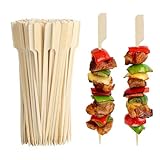 60 Stück Bambus-Spieße Fingerfood Bio-Spieße Grillspieße Cocktailspieße für Grills, Grill, Buffet, Cocktails, Obst, Obst Und Basteln, 15CM