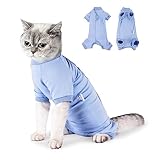 Lollanda Katzenbody Nach Op Kastration Katze, Katzen Suitical für Recovery Suit Katze, Erholung Anzug für Katzen Operation, Chirurgischer Genesungsanzug für Katzen Bauchwunden（Blau,M）