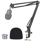 YOUSHARES Boom Arm kompatibel mit Razer Seiren Mini Mikrofonarm, Mikrofonständer mit Popschutz, Professionelle Mic Halterung mit Popfilter Schaumstoff für Aufnahme,Podcasting,Voice-Over,Streaming