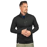 ALPIN LOACKER Merino Jacke Herren I Merinowolle Baselayer für Outdoor Sport und Freizeit I Wolljacke und Ski Midlayer, Schwarz XL