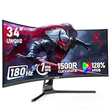 Gawfolk Ultrawide Monitor 34 Zoll 1500R gebogen 180Hz Monitor für Gaming Computer