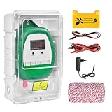 Weidezaungerät mit Weidezaun Seil 200 m,230V Elektrischer Weidezaun Kit 10kV Elektrozaun für hunde hühner pferde Ochse Schaf Schwein Geflügel,Vieh,Steuergerät zum Schutz von Gärten