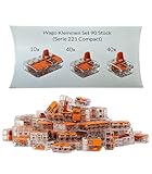 Wago Klemmen Set 90 Stück Serie 221 Compact 2, 3 und 5-polig 221-412 221-413 221-415 - Orange