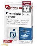 Dr. Wolz Darmflora plus select* - 80 Kapseln hochdosiert - 8 Milchsäurebakterien-Stämme - 48 Mrd Bakterienkulturen pro Tag - Kulturen Komplex für Darmschleimhaut & Immunsystem - Darm-Kur* - vegan