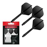 Target Darts K Flex Integrierter Dart-Flug und -Schaft, Nr. 2 Schwarz (Medium) | 3er-Pack K-Flex - Nr. 2, Präzisionsgeformte 2-in-1 Dart-Flüge und Dart-Schaft | Professionelles Dart-Zubehör