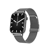 XWATCH Pro Elite S4, Smartwatch, Anrufe, SMS, Sprachassistent, Sport und Gesundheit, Herren, Damen, Kinder, Akkulaufzeit 7 Tage … (schwarzes Milanaise-Armband)