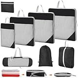 Kleidertaschen Set 8 Stück packtaschen Kompression Packwürfel Set mit Wäschesack Schuhbeutel für Trolley Koffer Und Rucksack,reise organizer,Koffer Organizer auf Travel
