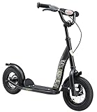 BIKESTAR Roller Kinderroller Tretroller Kickscooter mit Luftreifen für Jungen und Mädchen ab 4-5 Jahre | 10 Zoll Classic Kinder Scooter | Schwarz (matt) | Risikofrei Testen