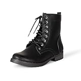 Amazon Essentials Damen Kampfstiefel mit Schnürung, Schwarz, 42 EU