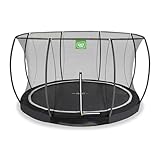 EXIT Toys Black Edition Rundes Inground Trampolin - ø366cm - Fußschutzsystem - Sicherheitsnetz mit Reißverschluss - Modernes Design - Rostfrei - Einbau-Trampolin für Kinder - Schwarz