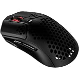 HyperX Pulsefire Haste – Wireless Gaming-Maus - Ultraleicht, 61g, 100 Stunden Akkulaufzeit, 2,4Ghz Wireless, Honeycomb Shell, Hex Design, bis zu 16000 DPI, 6 programmierbare Tasten - Schwarz/Rot