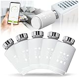 Olympia HT-02Y Smart Thermostat WiFi | Heizkörperthermostat Smart mit Tuya-App, Alexa & Google | Einfache Installation & programmierbar | Heizungsthermostat | Komfortabel & energieeffizient | 5 STK.
