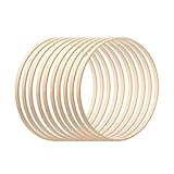Kranz Ringe 12 Stück 4 Größen (15cm/20m/25cm/30cm) Traumfänger Ringe Holz Bambus Blumenkranz Makramee Ringe Floral Hoop Set Makramee Craft Hoop Ring Für Dreamcatcher, Hochzeit Kranz Decor DIY Handwerk