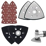 4 StüCk Schleifplatte, 93mm Multitool Schleifplatter, Lieferung Mit 8 BläTtern Dreieckigem Schleifpapier, Schleifplatten FüR PräZisionsarbeiten An Holz, Metall, Schleifarbeiten, Usw.