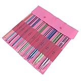 Fockety 10-Zoll-Aluminium-Stricknadeln-Set, Rostbeständig, Verschiedene Größen für Alle Arten des Strickens, 20 Paar, für Heimwerker