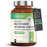 Multivitamin Tabletten hochdosiert - 400 Mulivitamintabletten, 27 Vitamine, Mineralien & Mikronährstoffe - Nahrungsergänzungsmittel Frauen und Männer VitaBright Premium Multi Vitamine A - Z Komplex