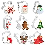 LOMIMOS Ausstechformen Weihnachten,9 Stück Edelstahl Plätzchen Ausstecher Weihnachten Backzubehör Für Weihnachtsschokolade Keks Tortendekorationen