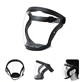 Apomkjoe Super Protective Face Shield - Full Shield Visor, Durable Transparent Face Mask Clear, HD Anti-Fog Reusable Face Protective Cover - for Male Female Adults (Black)