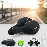 Mucola Ergonomischer Fahrradsattel mit Gelpolster – komfortabler & atmungsaktiver Fahrradsitz mit stoßdämpfendem Design, Regenschutzhülle & reflektierenden Streifen – für Damen & Herren