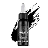 PFARRER Tattoo Farbe Black 1oz(30ml) Vegan-Friendly USA Standard Pigment Tattoo Farbe Schwarz True Black TI7003-30-001