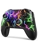 VOYEE Switch Controllers kompatibel mit Switch/Lite/OLED/Windows, 1000mAh Programmierbar RGB Blitz LED, Drahtloser Pro Controller mit Eine Schlüsselpaarung Vibration Aufwachen